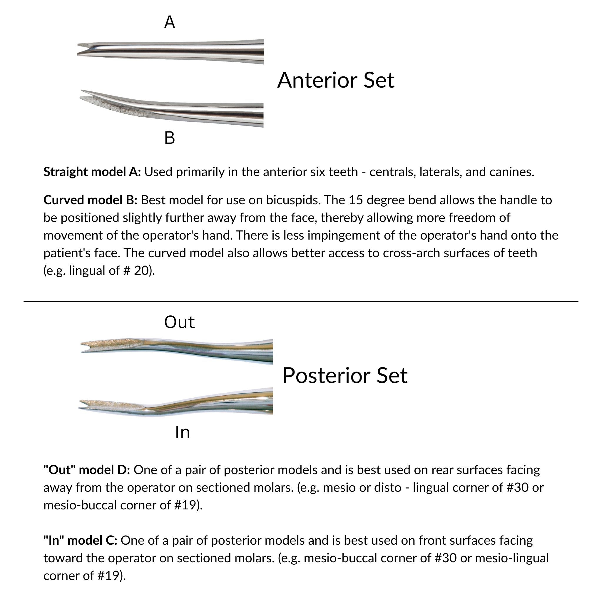 Which Xpander elevator to use for anterior vs posterior teeth guide