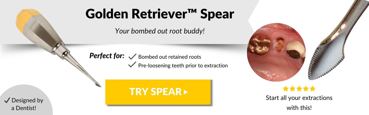 Golden Retriever™ Spear | Dental Root Elevator | Spear Elevator
